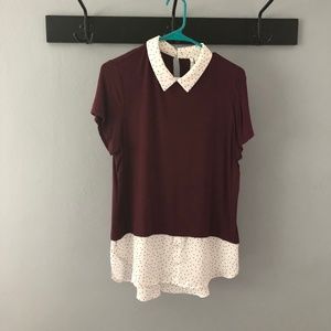 Elle Polkadot Collared T-Shirt